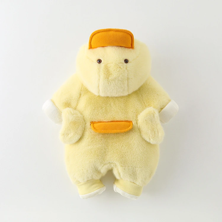 婴儿衣服超萌可爱连体衣冬季宝宝外出加绒保暖棉衣满月百天爬爬服