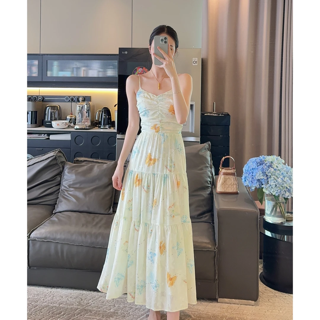 Zwinnie/詹维尼【提花蝴蝶】显瘦夏季甜假吊带裙 GYT202430