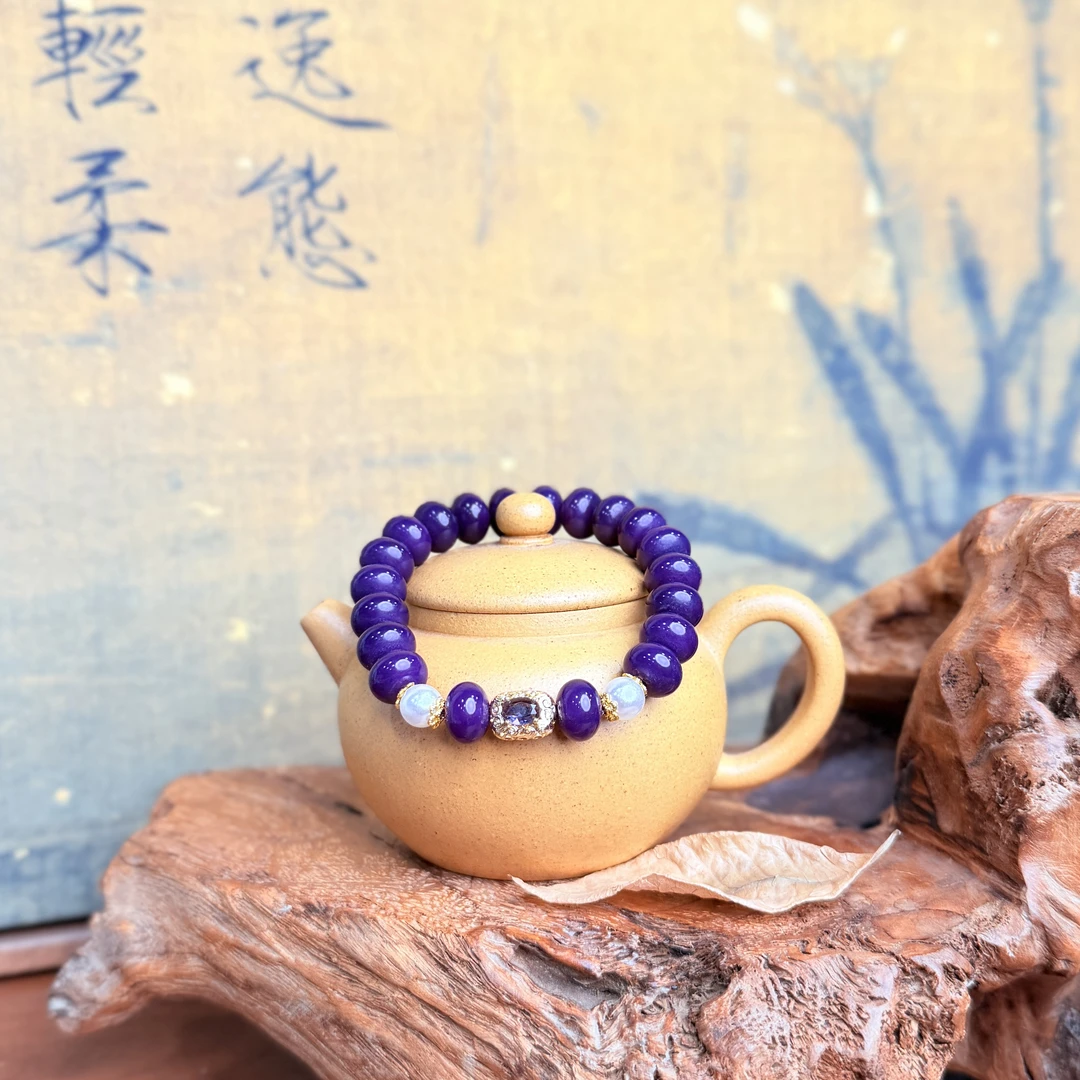 DP 1128-8*11紫气东来珍珠菩提算盘手串紫菩提（无礼盒）