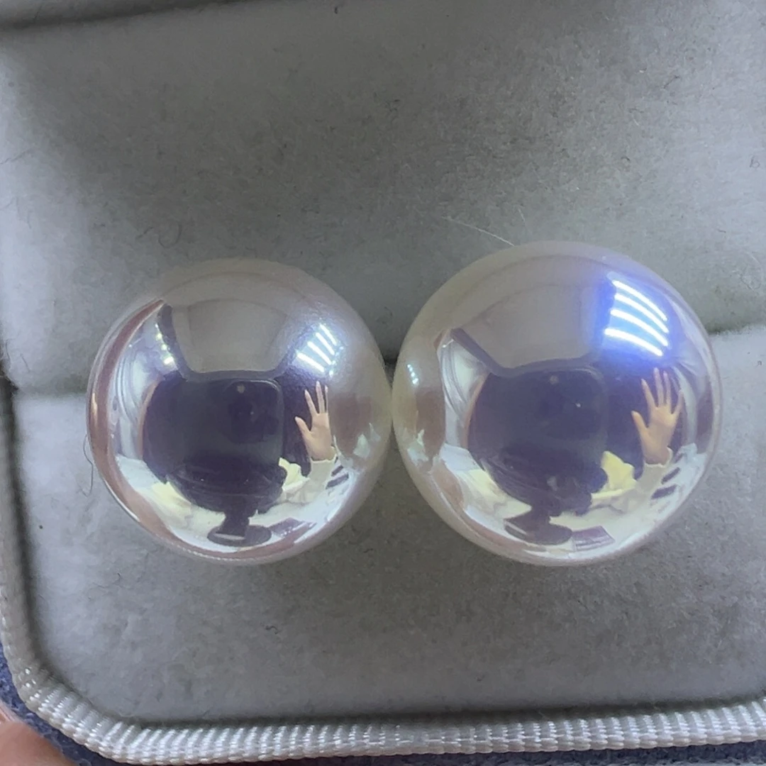 耳饰银S925镶嵌淡水珍珠