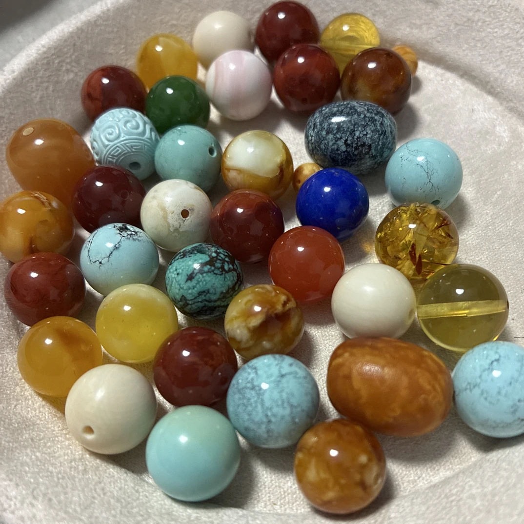 私人订制蜜蜡南红多宝手串