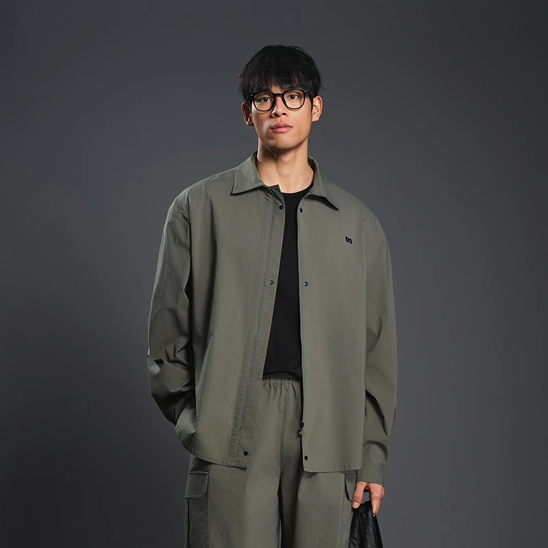 BODYDREAM男士衬衫春季休闲宽松外套户外运动翻领简约百搭上衣