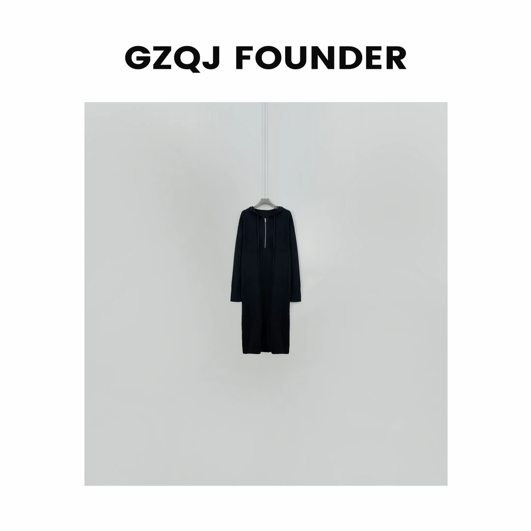 GZQJ【懒人出街】设计感中长款百搭气质羊毛针织连衣裙 43586