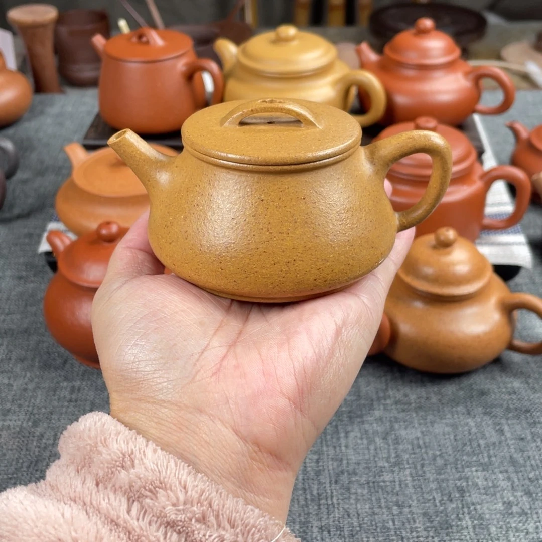 紫砂茶壶黄金段瓦瓢全手30目140