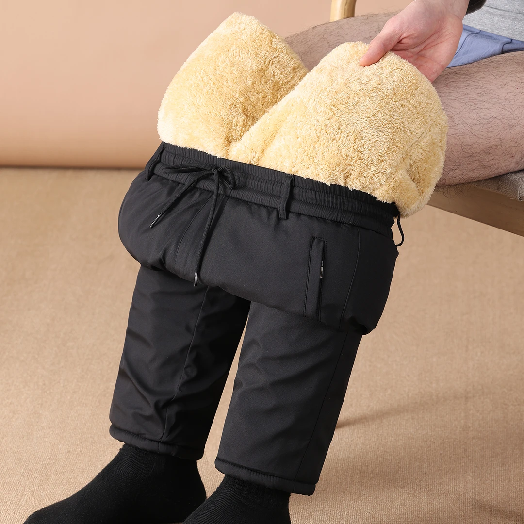 爸爸裤子加绒加厚中老年人男士棉裤外穿爷爷冬装老头保暖裤易穿脱