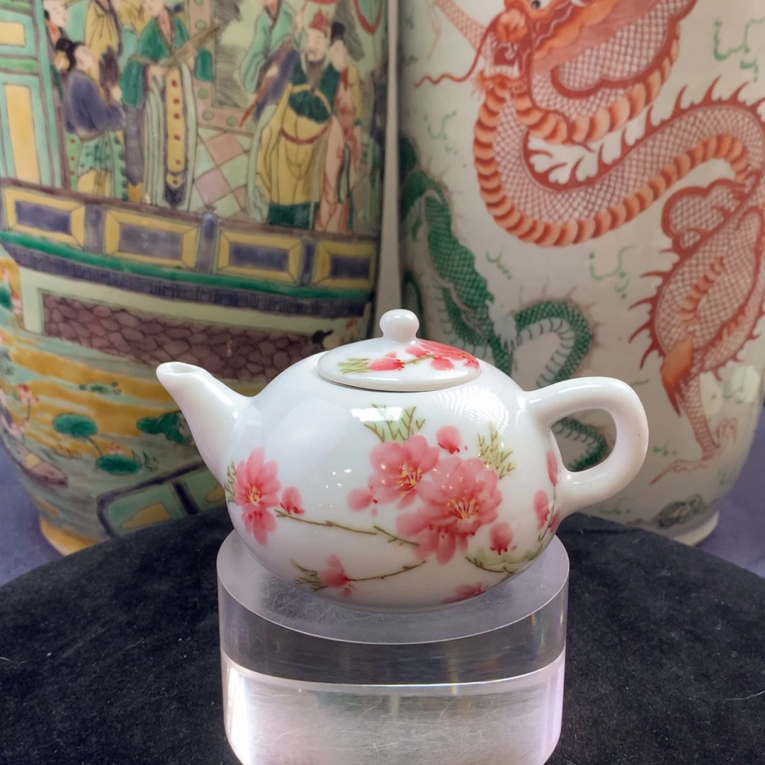 壶12609瓷器—粉彩花卉纹茶壶