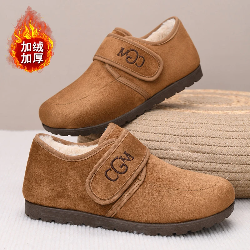 2025新款秋冬女鞋子厚底勃肯雪地靴女加绒毛毛乐福鞋外穿保暖棉鞋