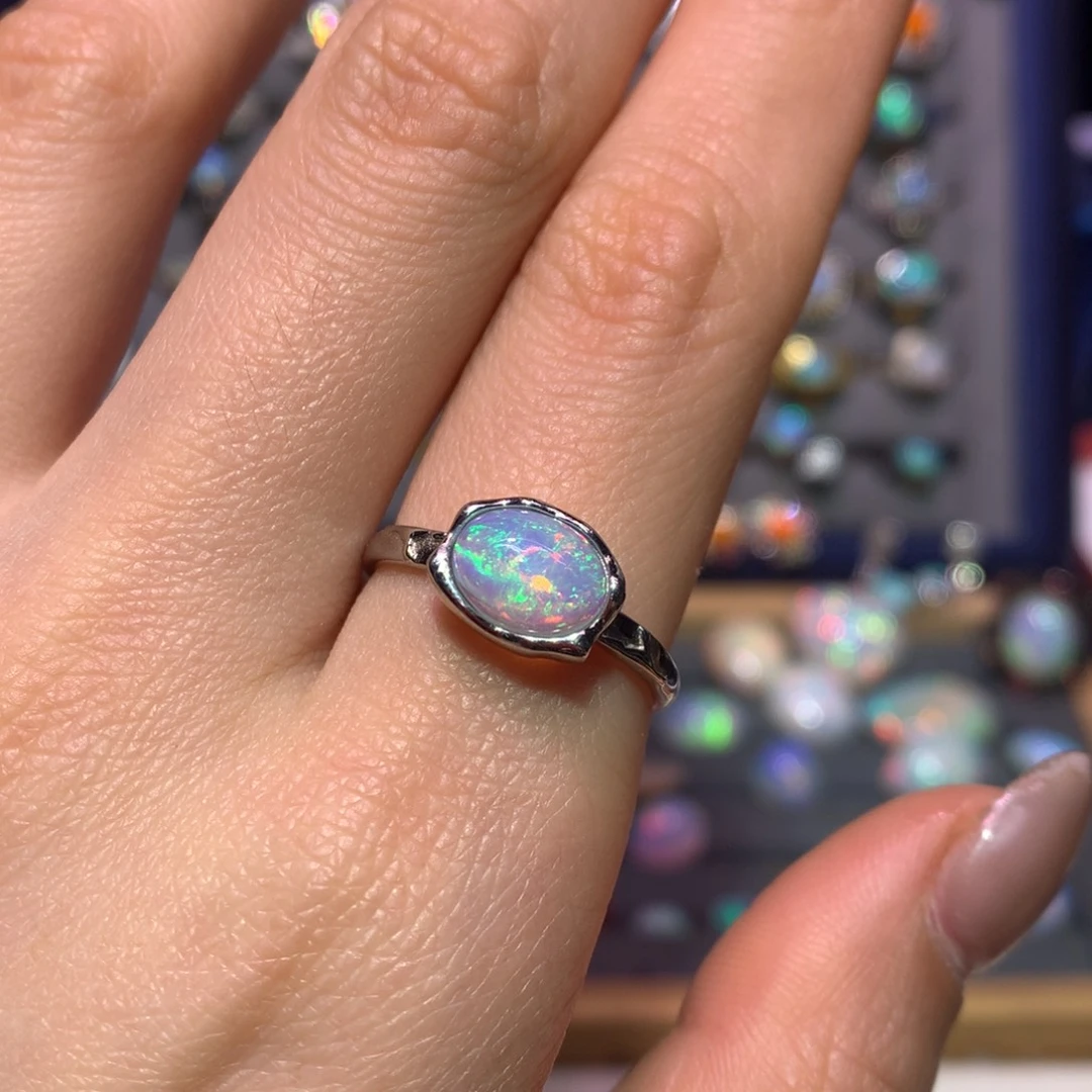 银S925镶嵌欧泊戒指款式