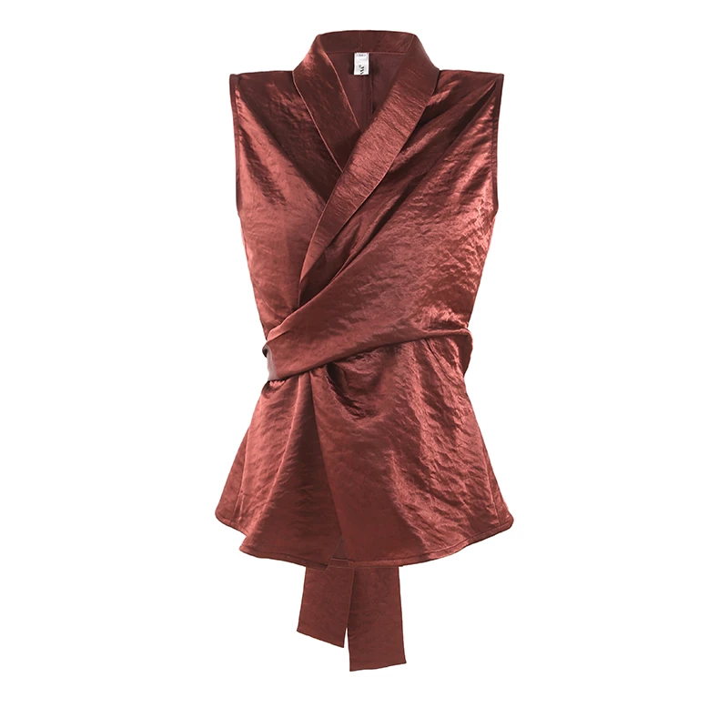 「微醺红酒」夏季新款无袖开衫气质高级感法式小衬衫SHBZC622222