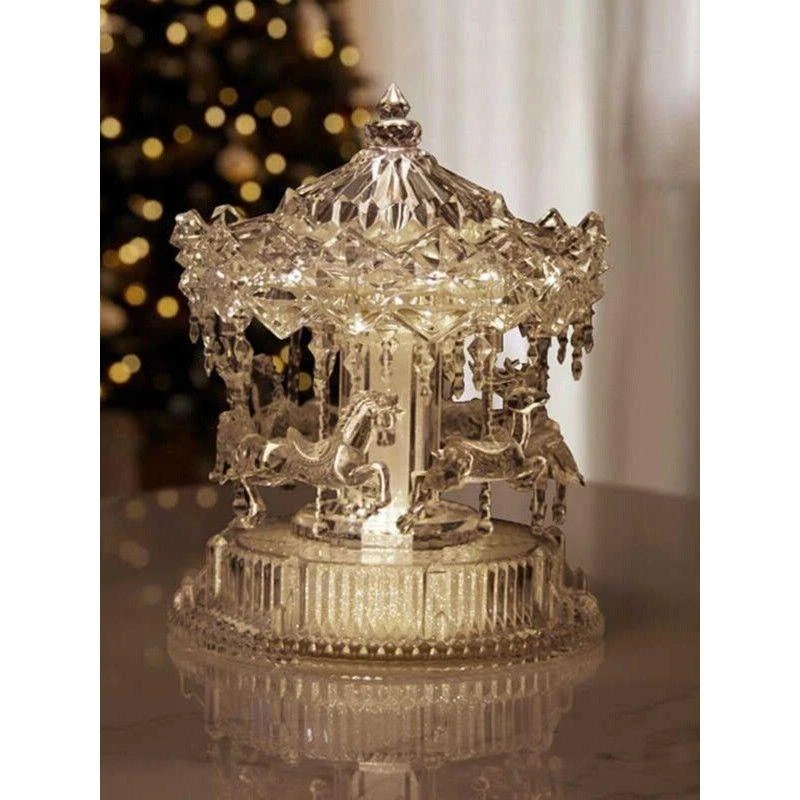 小红书旋转木马游乐场音乐盒治愈系八音盒梦幻夜灯生日礼物送女生