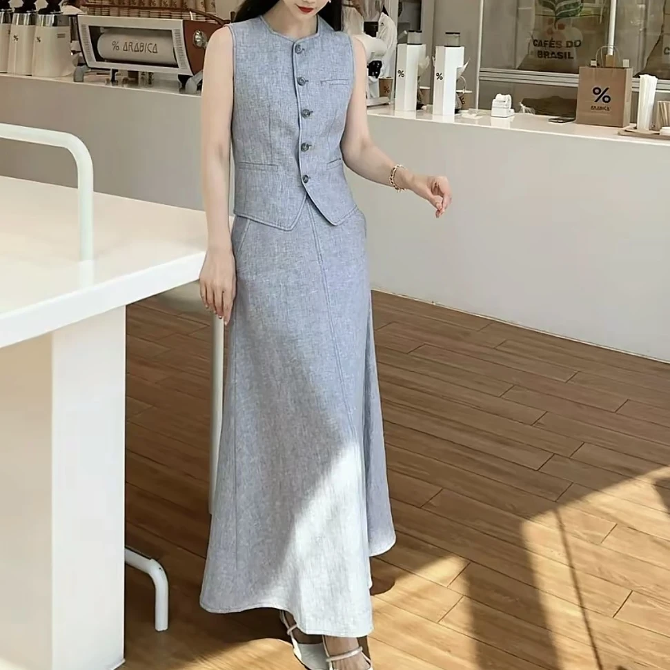 GIRDEAR/哥弟新款（雨后小苍兰）夏季老钱浪漫圆领无袖马甲140012