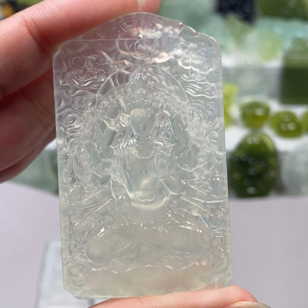 鱼***泡蛇纹石玉未镶嵌颈饰