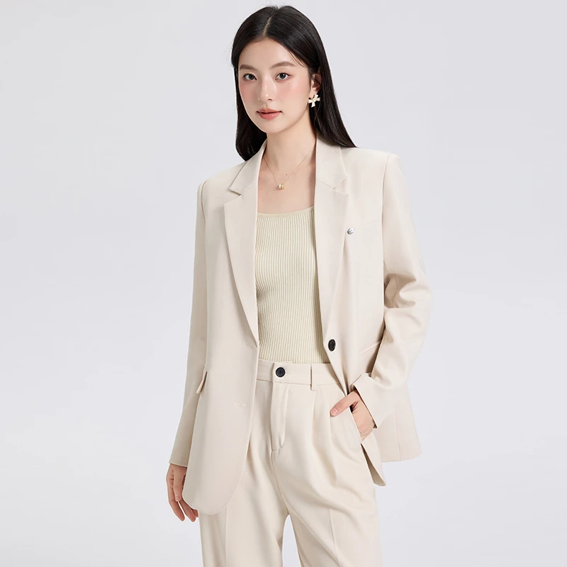 女神范休闲宽松西装上衣女士时尚气质西装套装职业工作服1909