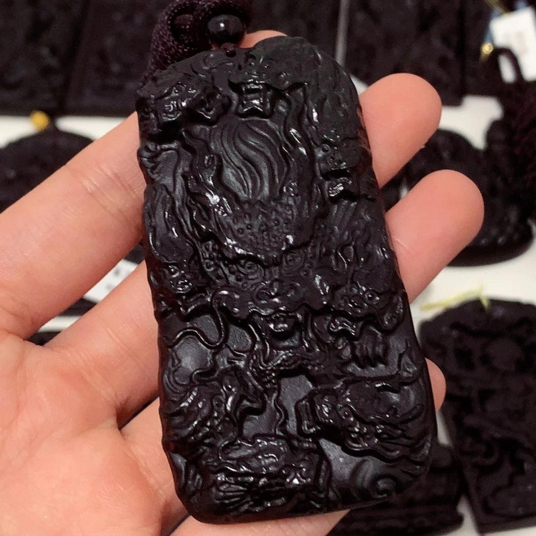 天然缅甸a货钢琴黑挂件