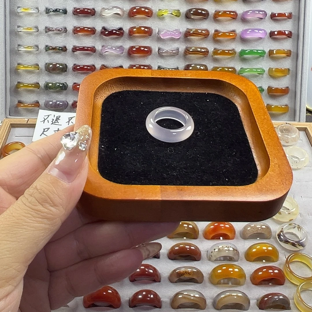 玛瑙/玉髓未镶嵌戒指B3不退换16.5港13+