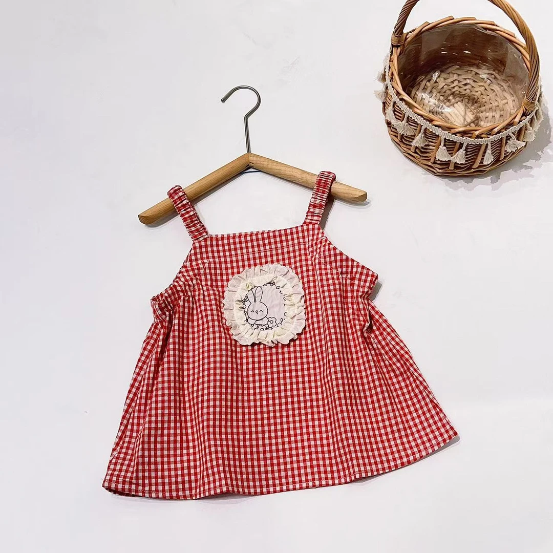 8516女童纯棉吊带可爱风背心