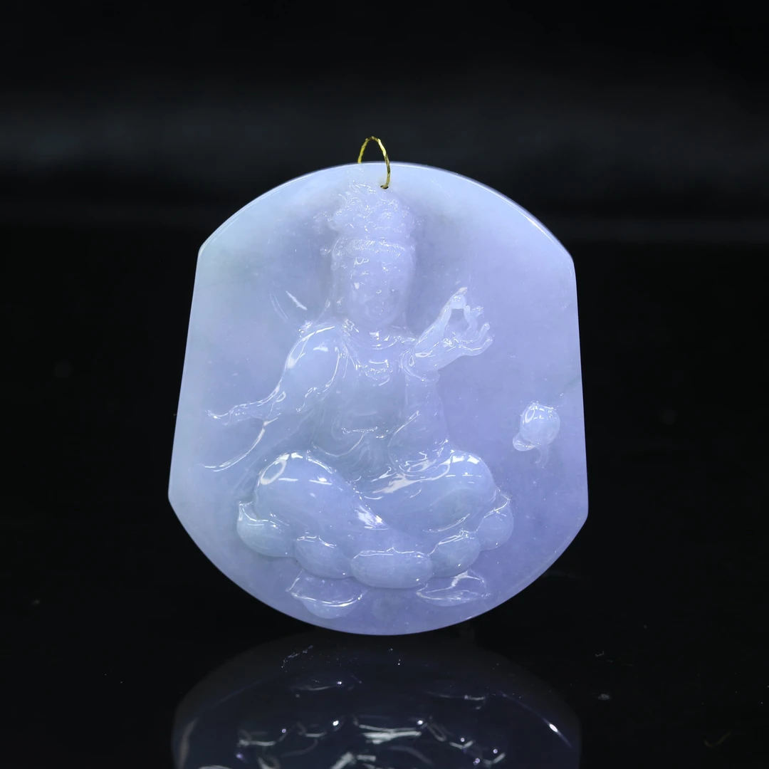 16天然缅甸翡翠A货冰紫观音/600029/上海嘉禾拍卖