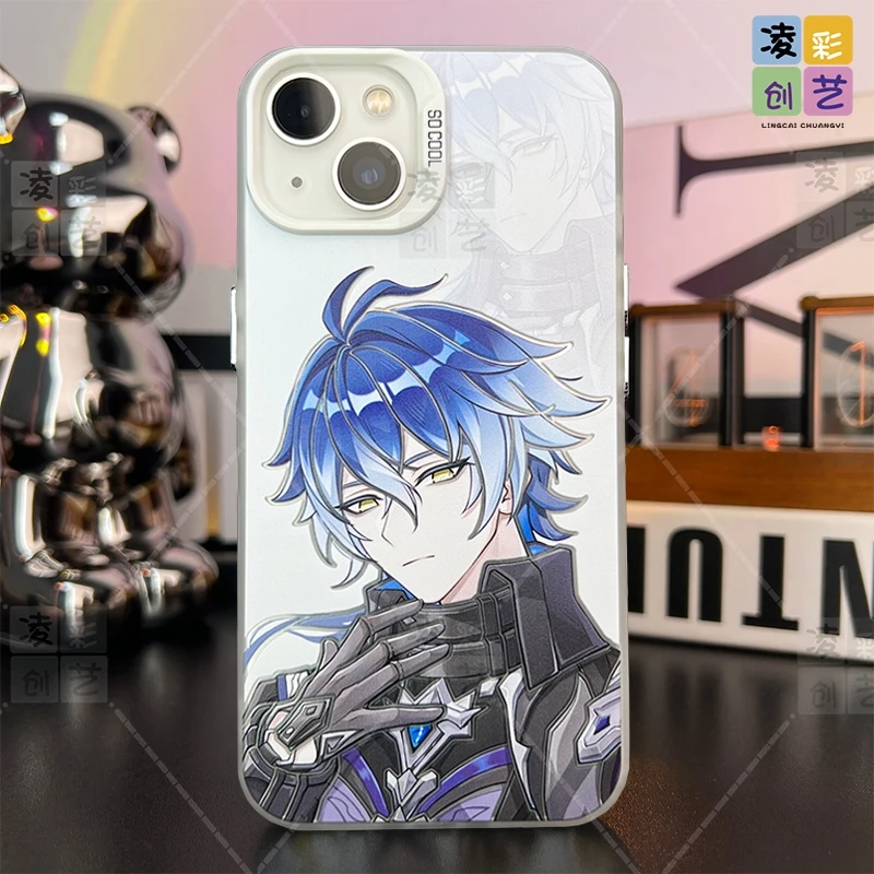 凌彩创艺手机壳适用苹果小米二次元游戏原神同人芙宁娜大孔彩银壳