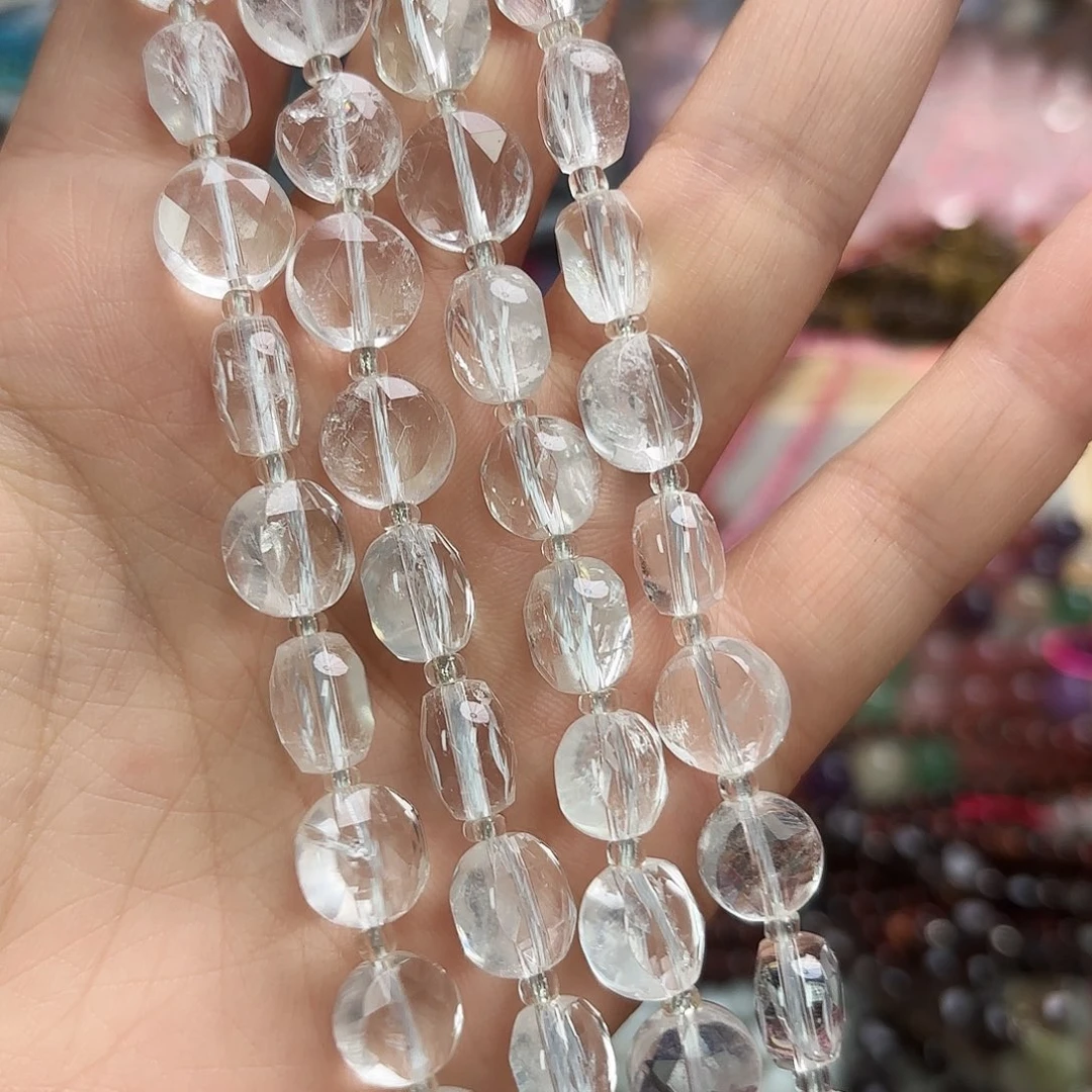 玛瑙/玉髓未镶嵌珠宝半成品卡十白水圆饼切一条