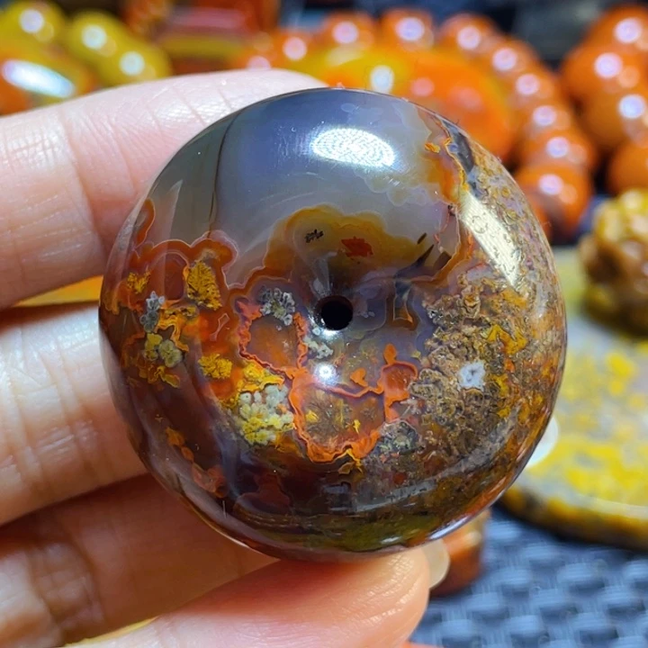 未镶嵌战国红吊坠玛瑙/玉髓气**虹