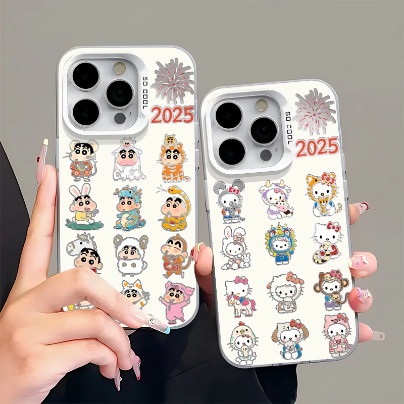 BANCA十二生肖小新KT彩银适用苹果16/15手机壳华为oppo小米14vivo
