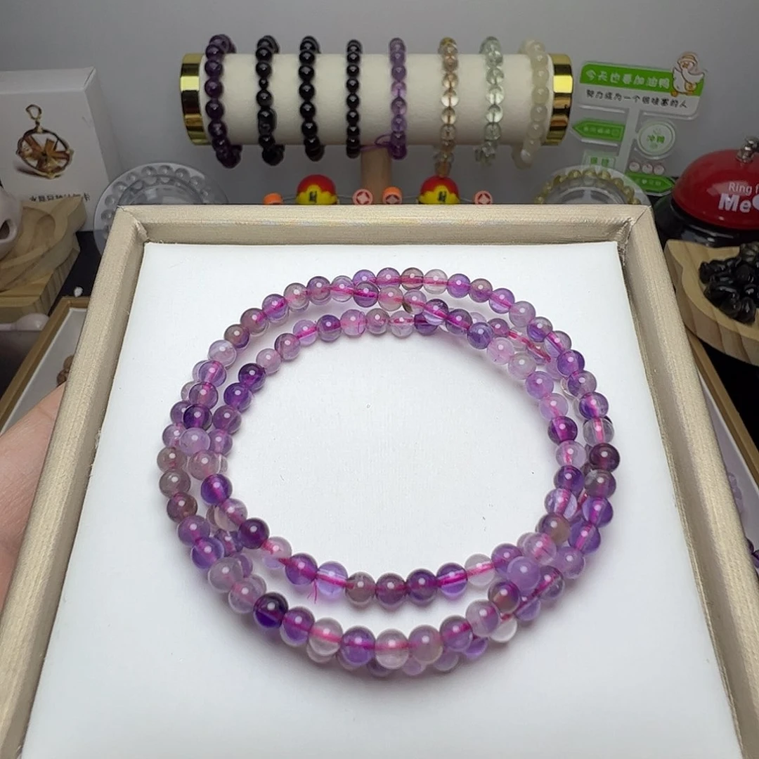 水晶手串未镶嵌紫幽灵三圈