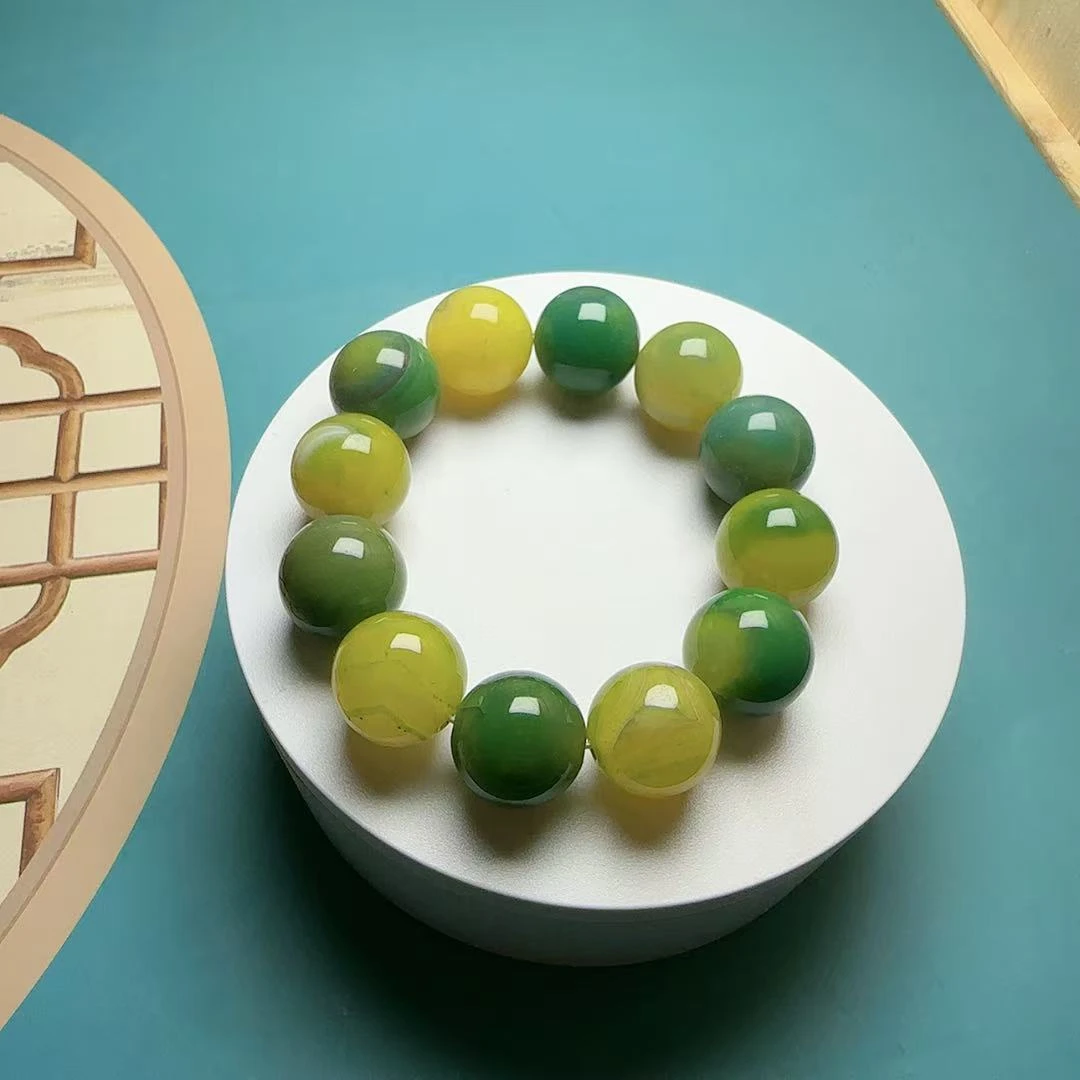 111-黄绿色玛瑙2.0mm手串（多样性发一个）