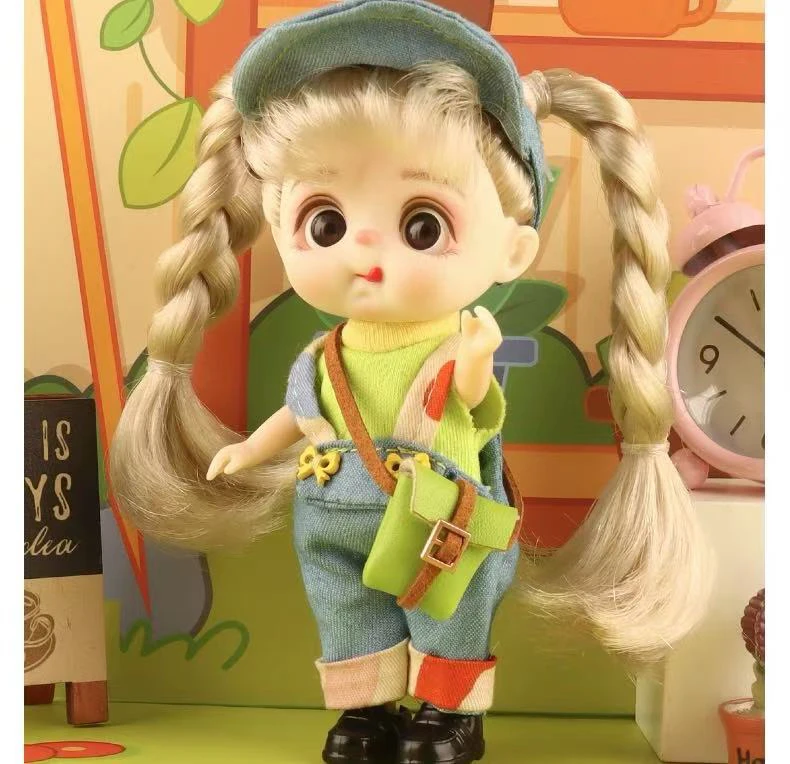 潮玩萌娃摆件可换装关节娃娃女孩玩具礼物洋娃娃摆件女孩礼物