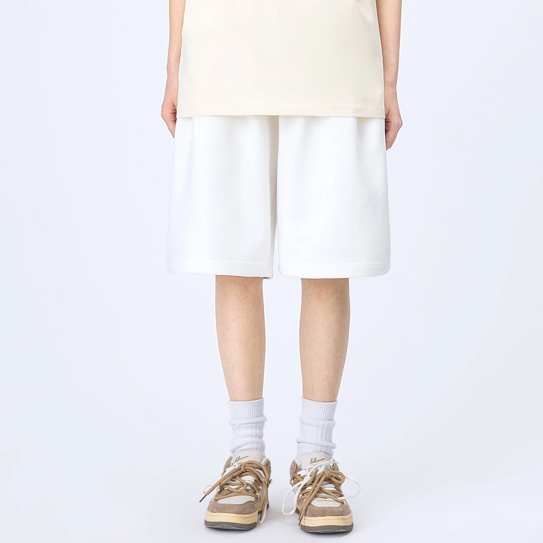 2025夏季日系休闲纯色基础工装短卫裤白色五分裤