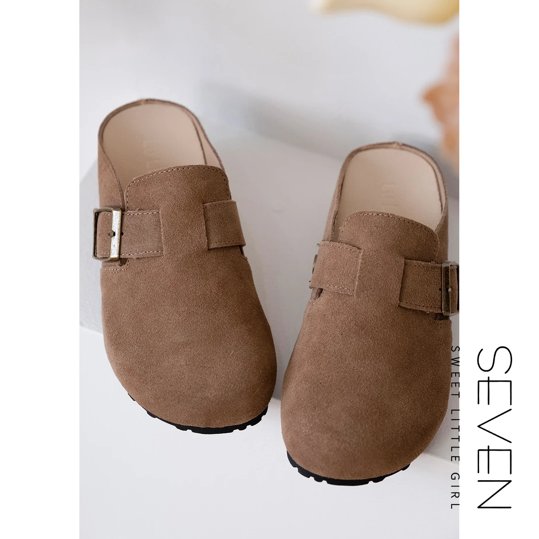 懒人勃肯⑧七七146小个子早秋新款半包拖鞋女外穿勃肯单鞋小美说