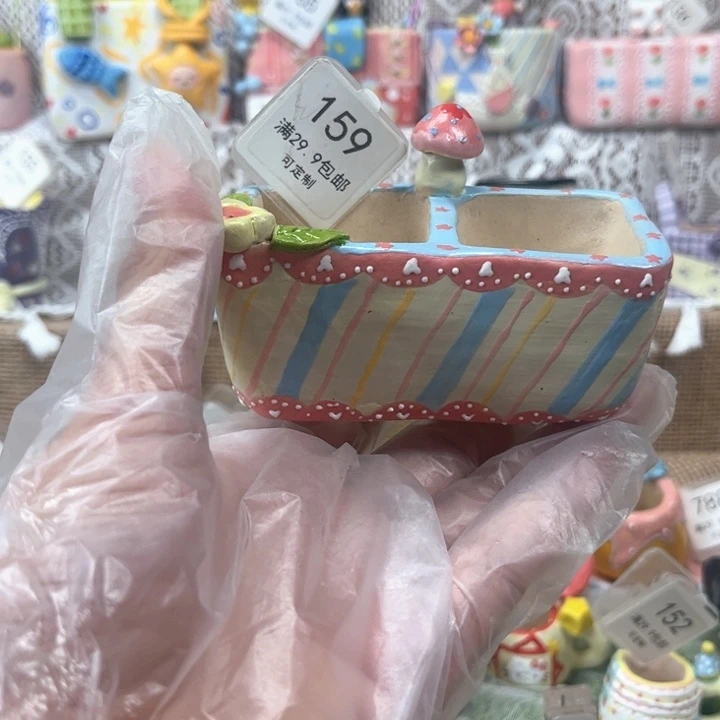 159双格手工盆现货
