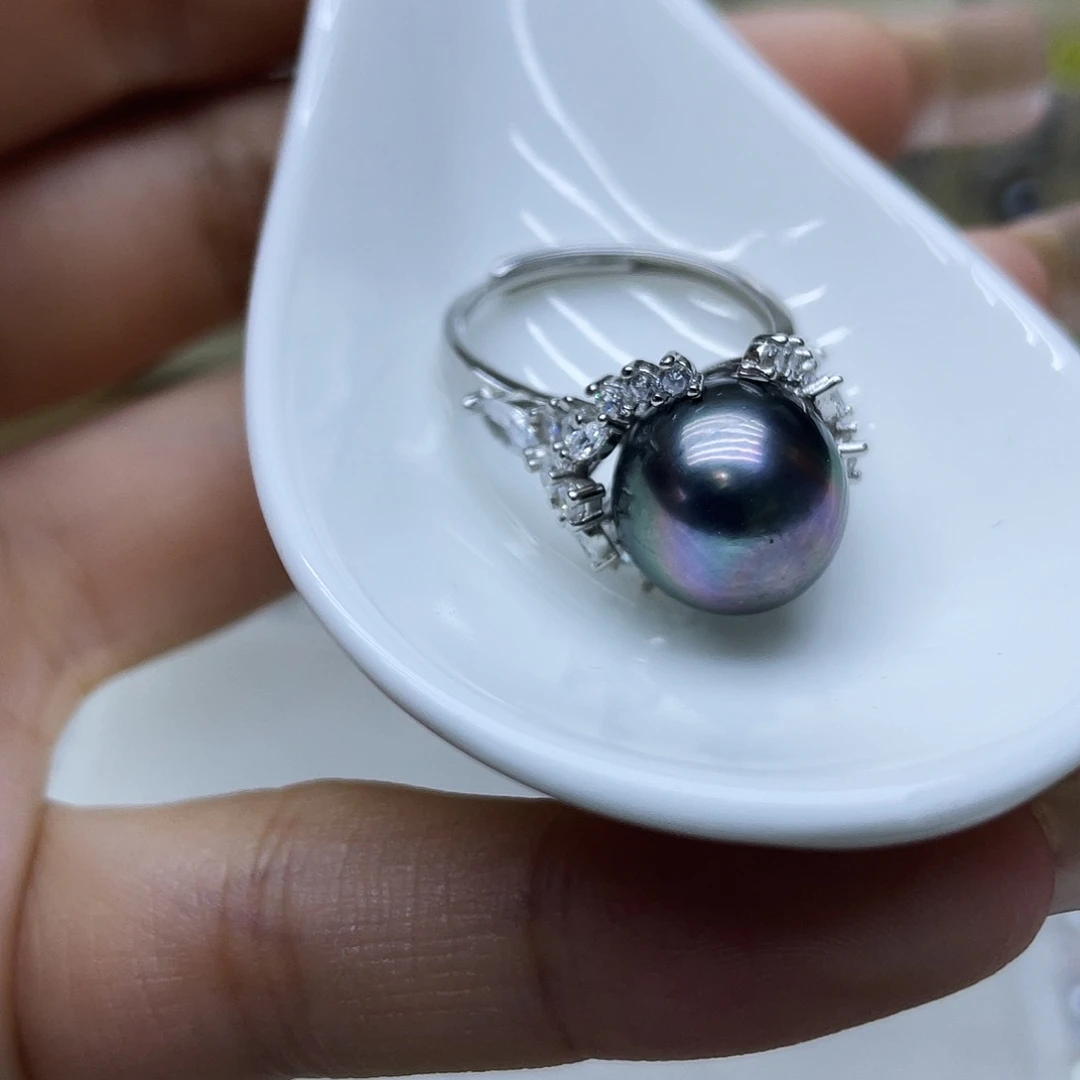 海水珍珠戒指银S925镶嵌