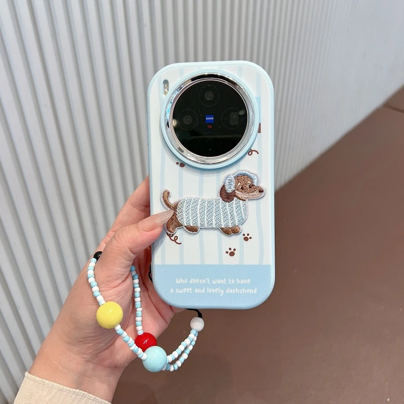 适用于vivox300手机壳新款x300pro立体可爱卡通刺绣小狗防摔软壳