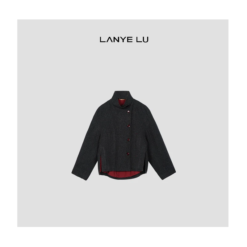 【LANYE LU】  春冬上新 极简老钱短款短款羊毛毛呢 骆驼绒棉服