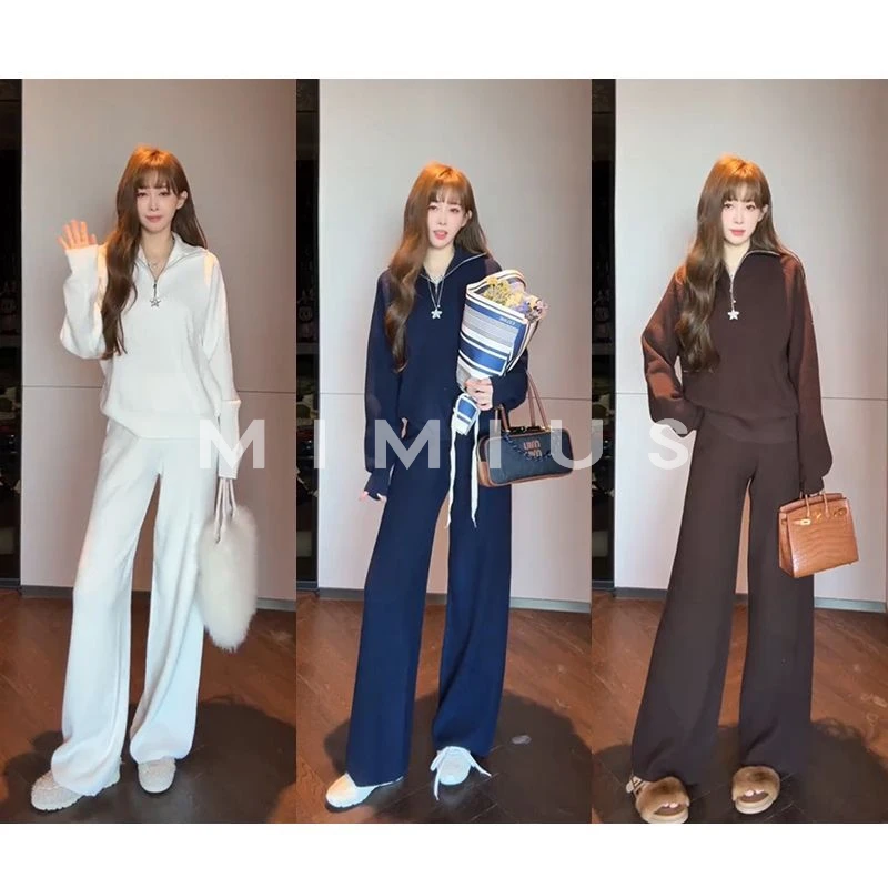 【mimius】U 淡颜天菜老钱感慵懒立领上衣+长裤 WG08125