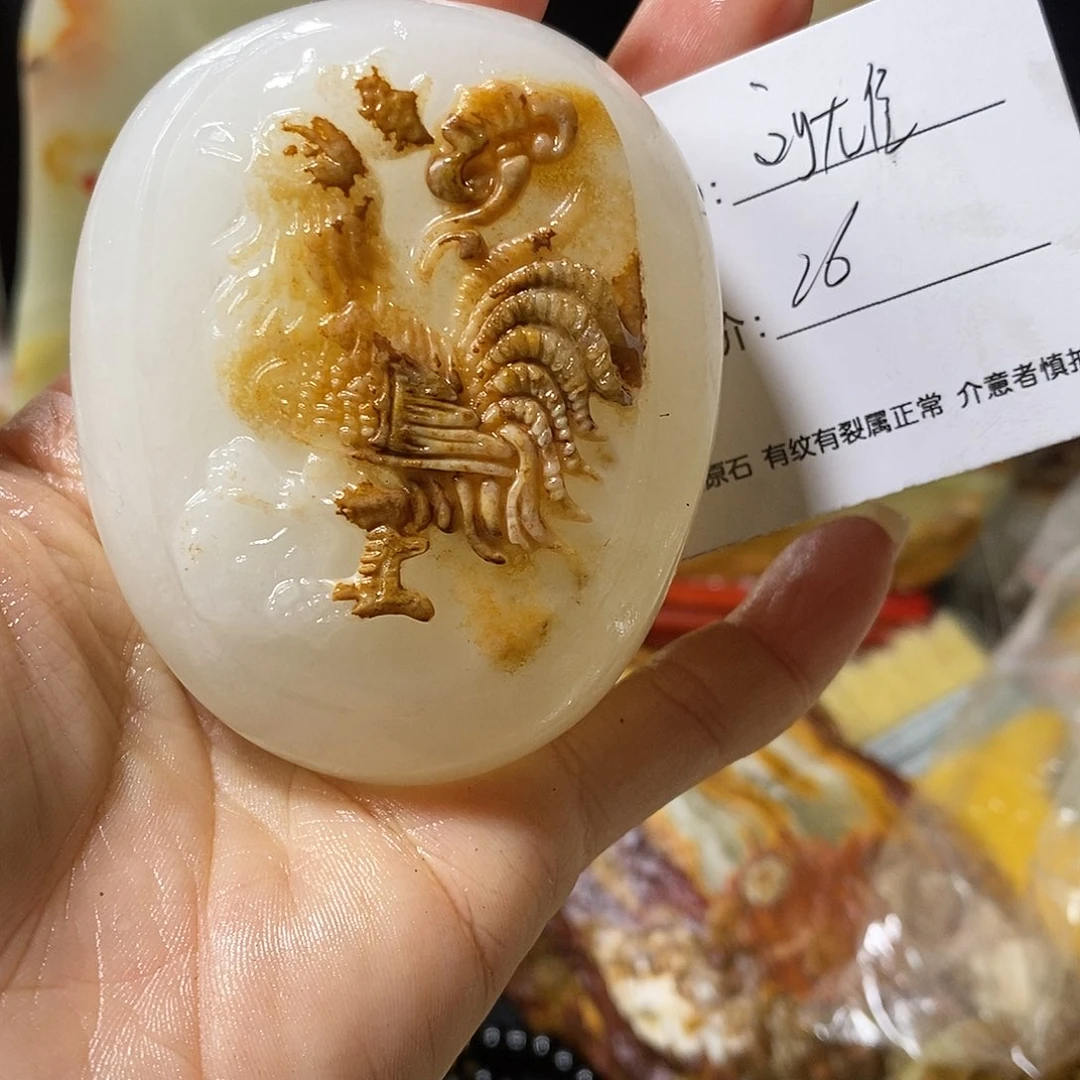 石材刘*古青石手把件
