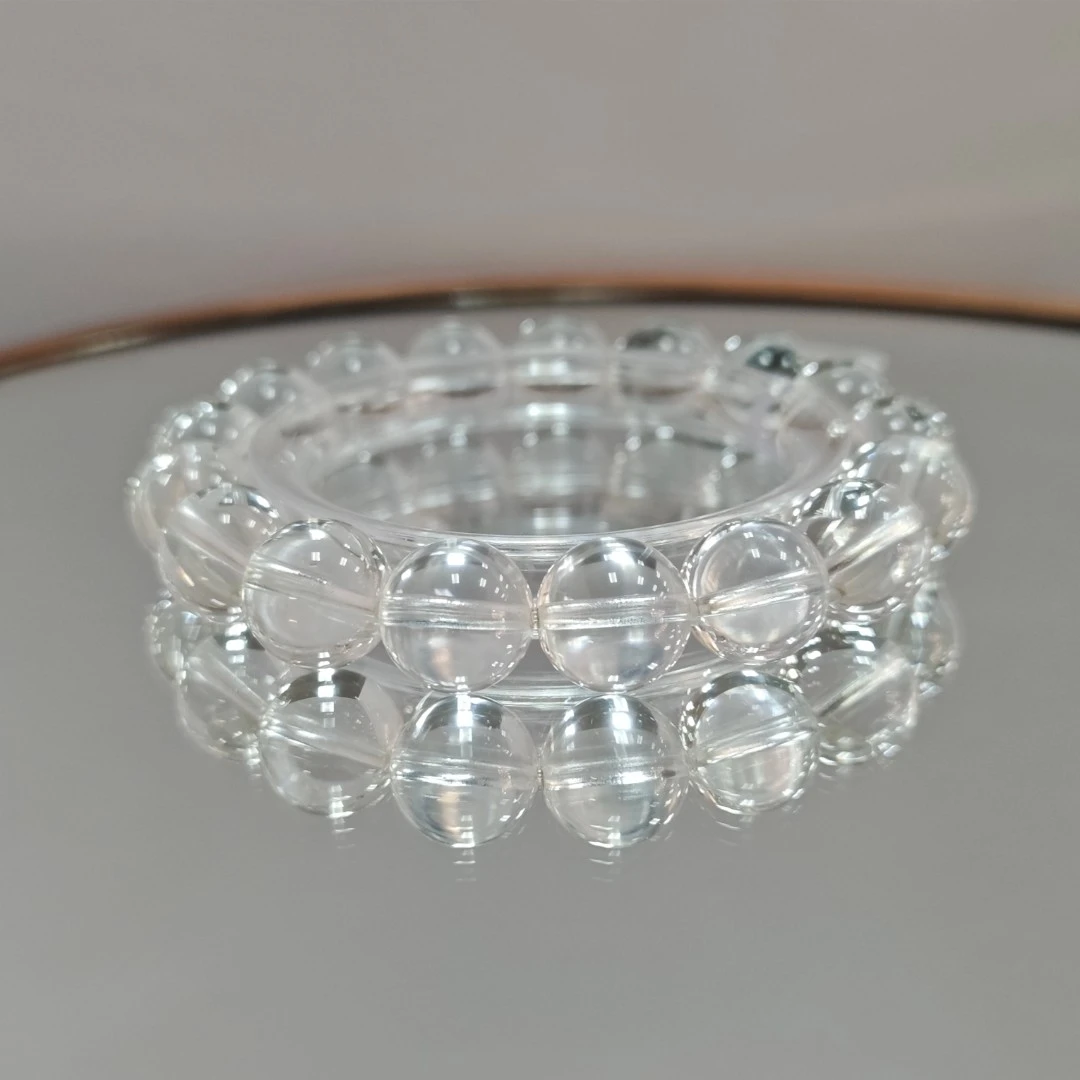 天然白水晶手串弹力绳手寸调冰透清爽上档次多样性发货发其一