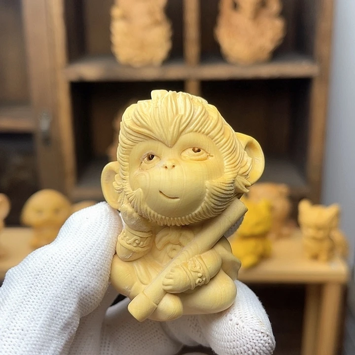木黄杨木大圣摆件