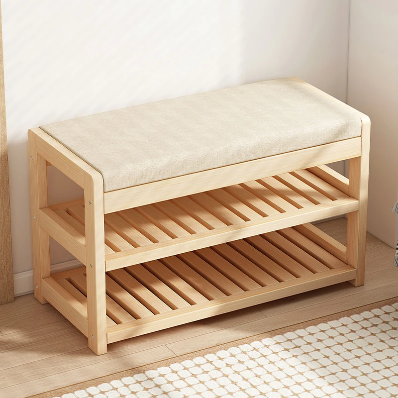 实木换鞋凳门口家用鞋柜坐凳一体进门穿鞋凳网红款多功能鞋架子