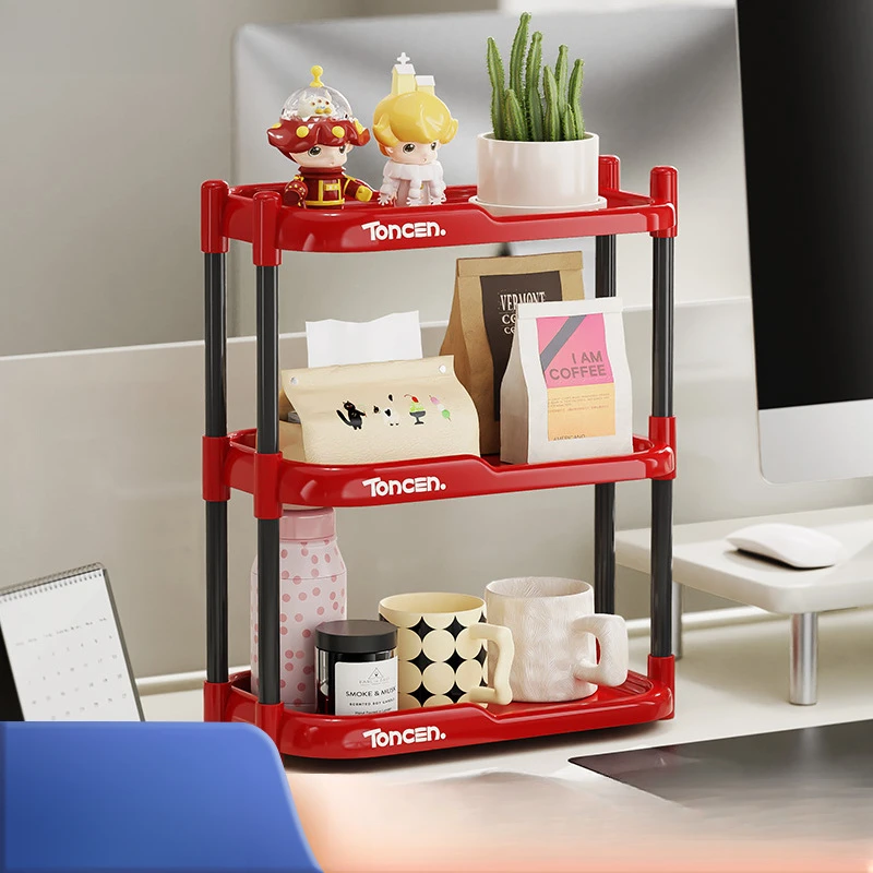 桌面置物架办公室家用大容量多功能收纳架复古简约台面置物水杯架