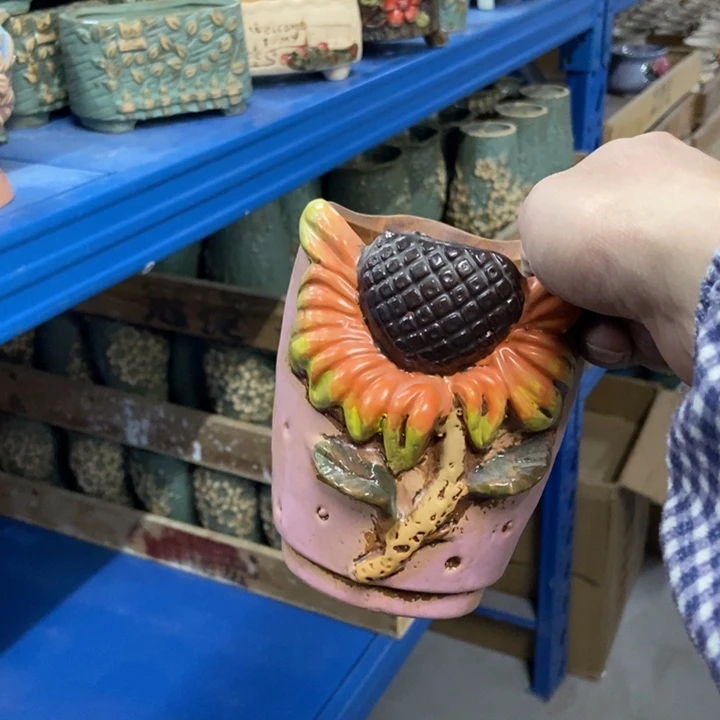 陶瓷花盆单场满9.9发10*13粉