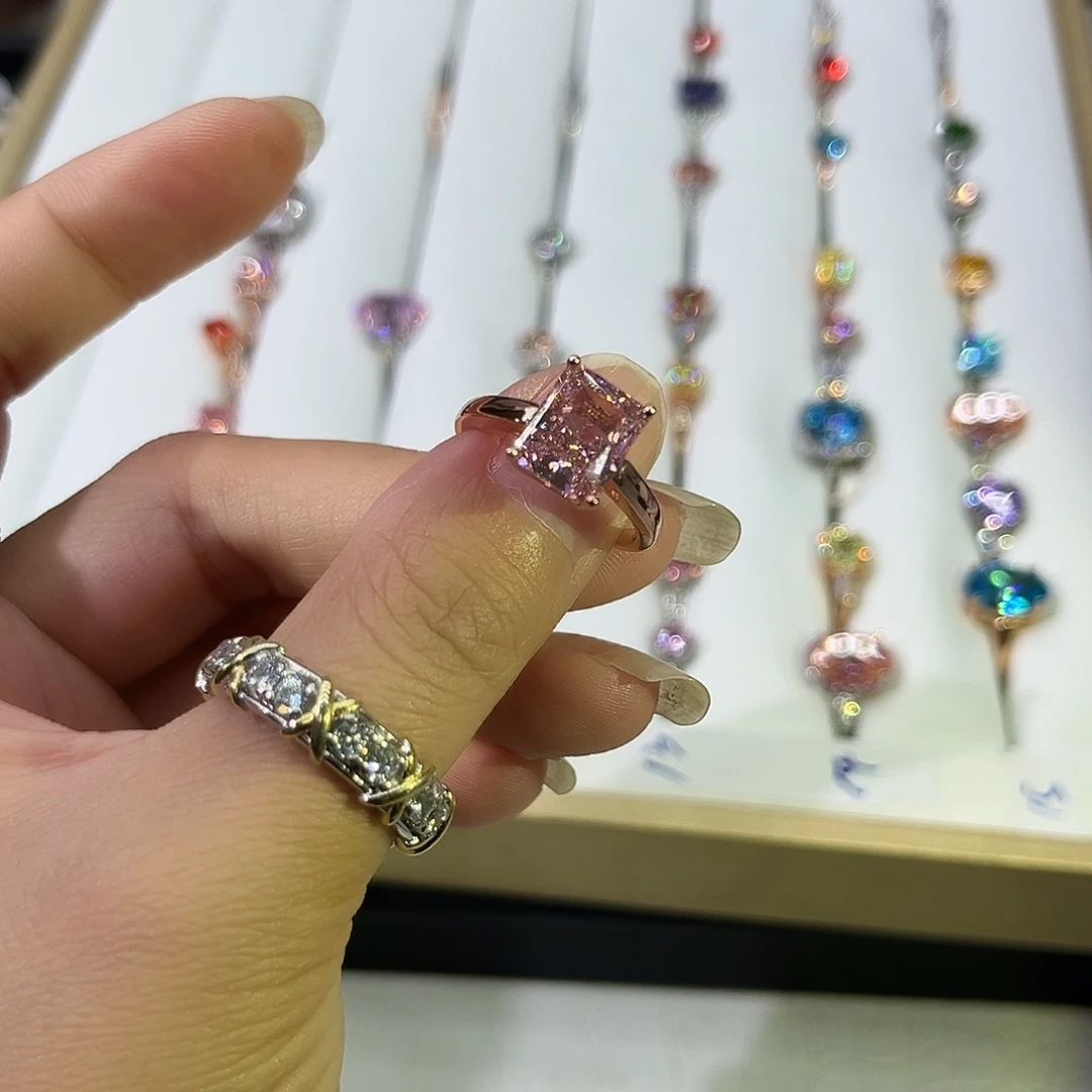 肾***夫莫桑石非金属SH K枚四爪长方冰花粉五卡-15