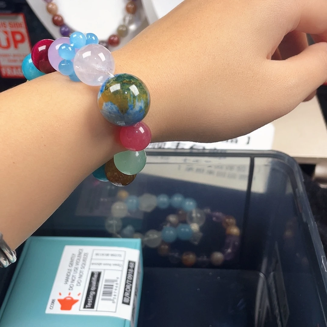 烟晶银S925镶嵌手链