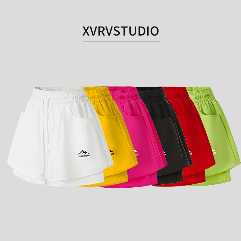 XVRV2025夏季新品女运动跑步健身防走光高腰显瘦裤裙休闲薄款裙裤