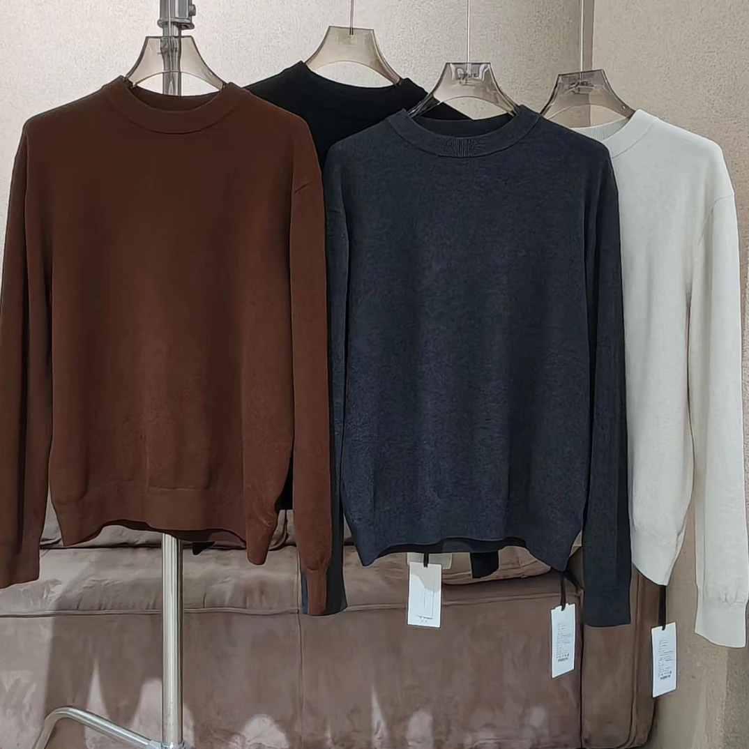 推荐 四色 针织亲肤长袖圆领打底 男款 中性纯色净版秋冬保暖百搭