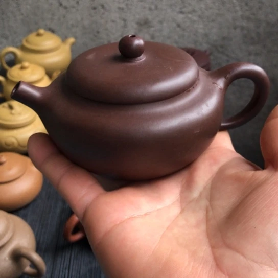 紫砂茶壶紫泥柿园180豪升左右