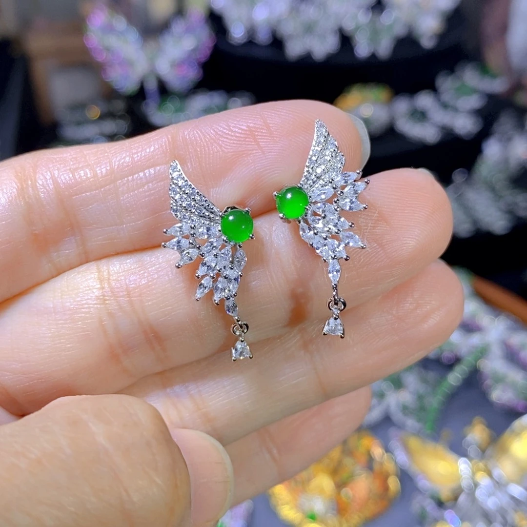 翡翠颈饰银S925镶嵌天然翡翠