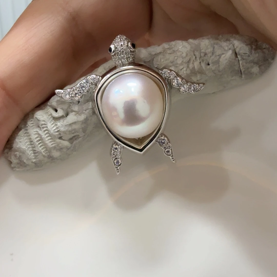 海水珍珠吊坠(不含链)银S925镶嵌n****a