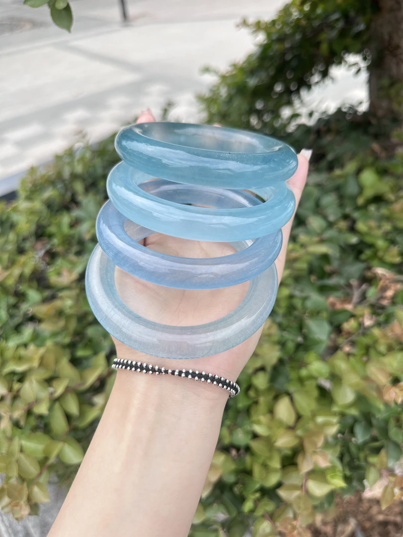 小张专属 蓝水胖圆手镯【高货冰冰翠】时尚显白