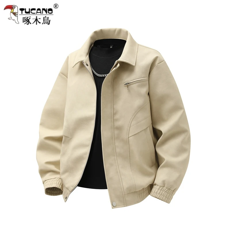 TUCANO/啄木鳥2025秋新款皮夹克外套户外机车服复古防风男士工装